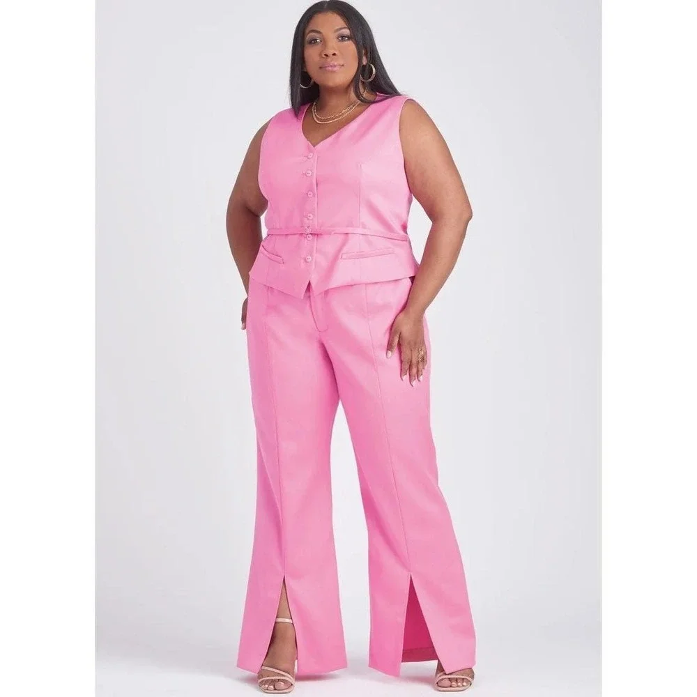 Simplicity S9689 Sewing Pattern‎ Misses Vest Tailored Pants Sizes 30W-38W Plus